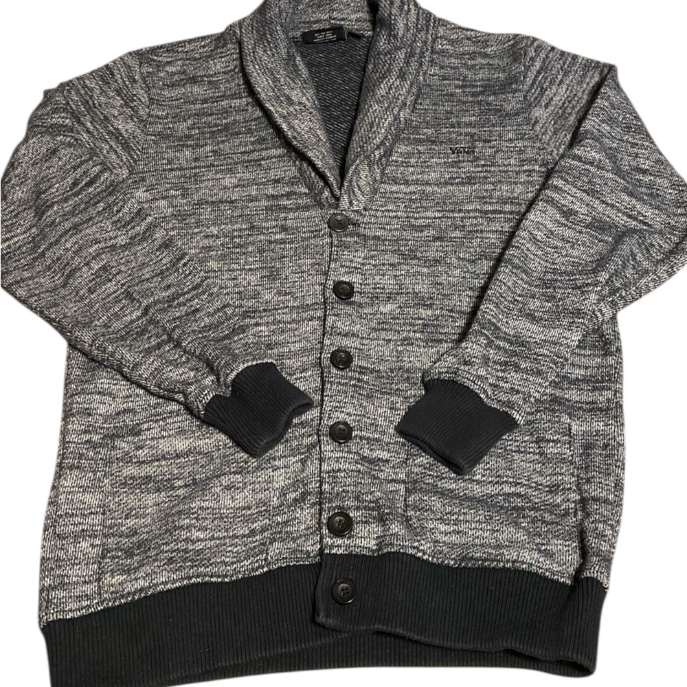 Vans Men's Black and Gray Cardigan Sweater